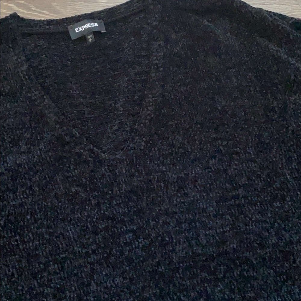 Express Chenille Black Sweater - Picture 5 of 8
